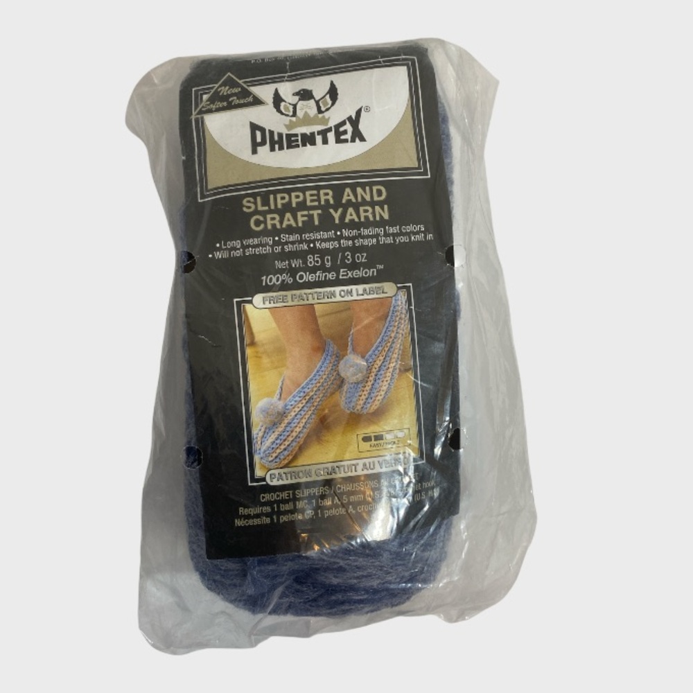 Phentex slipper and craft yarn
